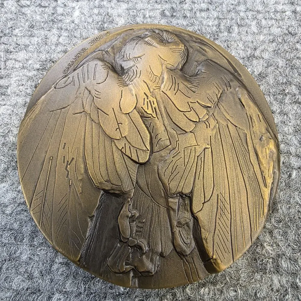 Brookgreen Gardens Medal Bronze Casanova 2008 Horseshoe Crab & Owl Medallion - Picture 2 of 4